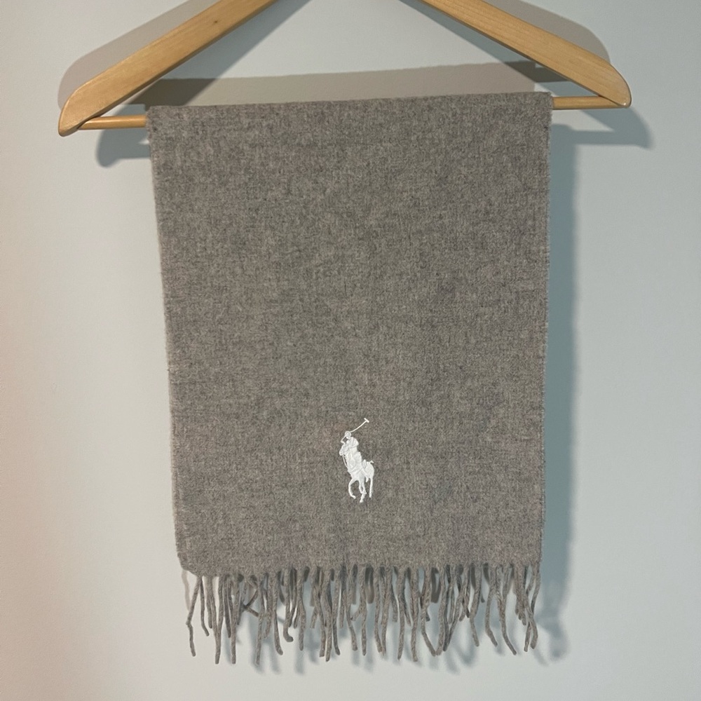Ralph Lauren Wool Blend Scarf with White Logo — Men’s